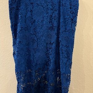 Eloquii Royal Blue Floral Lace Pencil Skirt